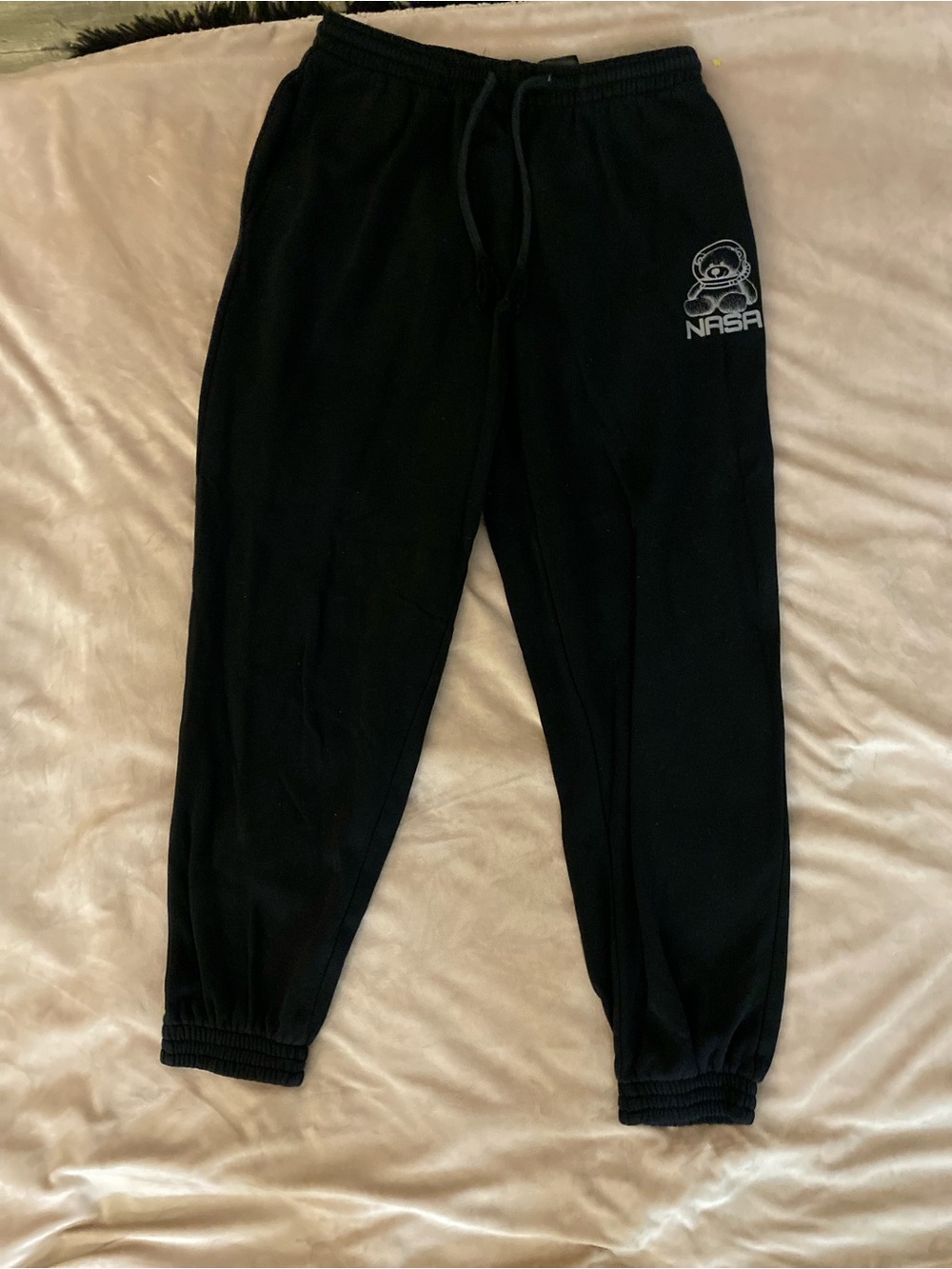 H&M Black Joggers with NASA Patch